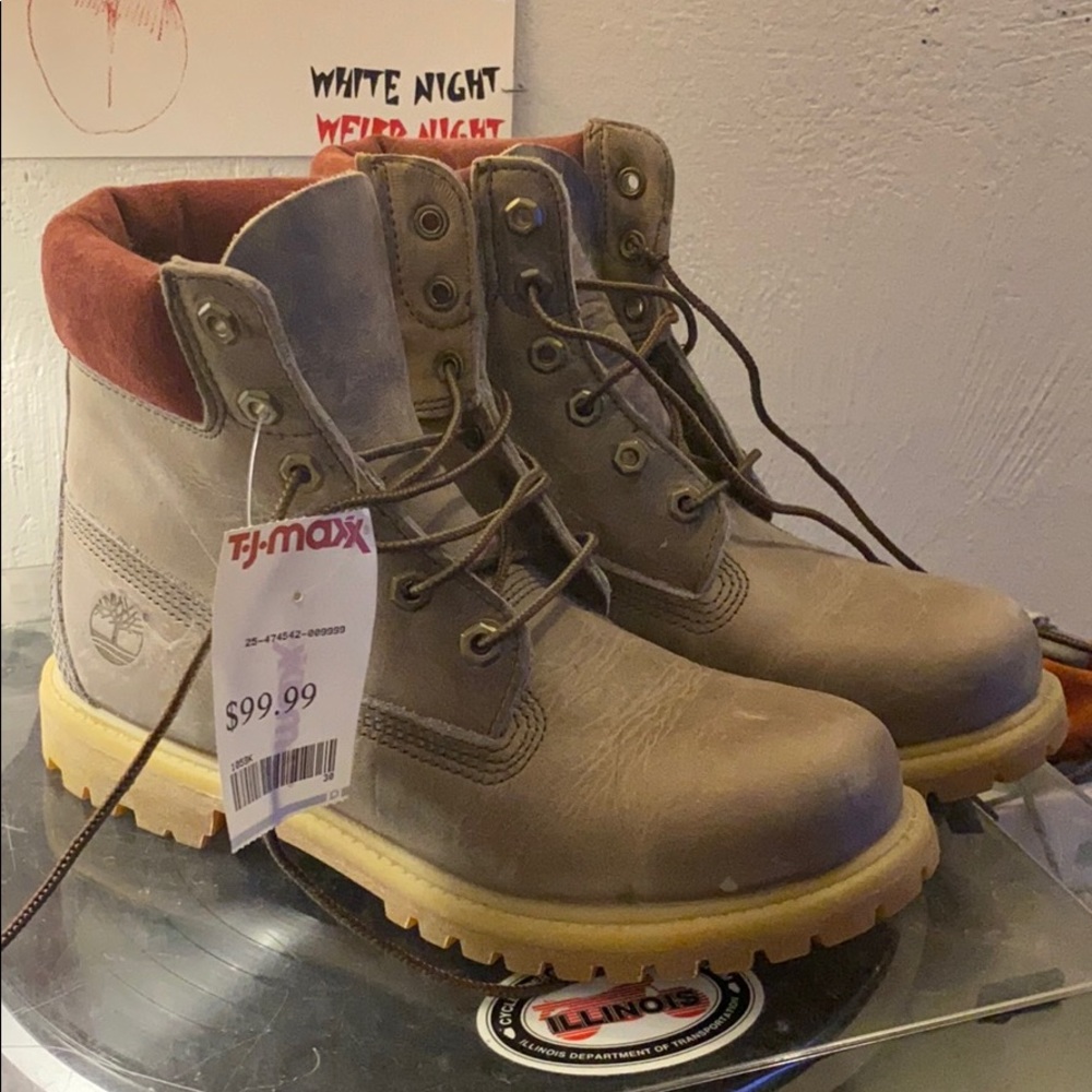 Timberland olive and Merlot work boot